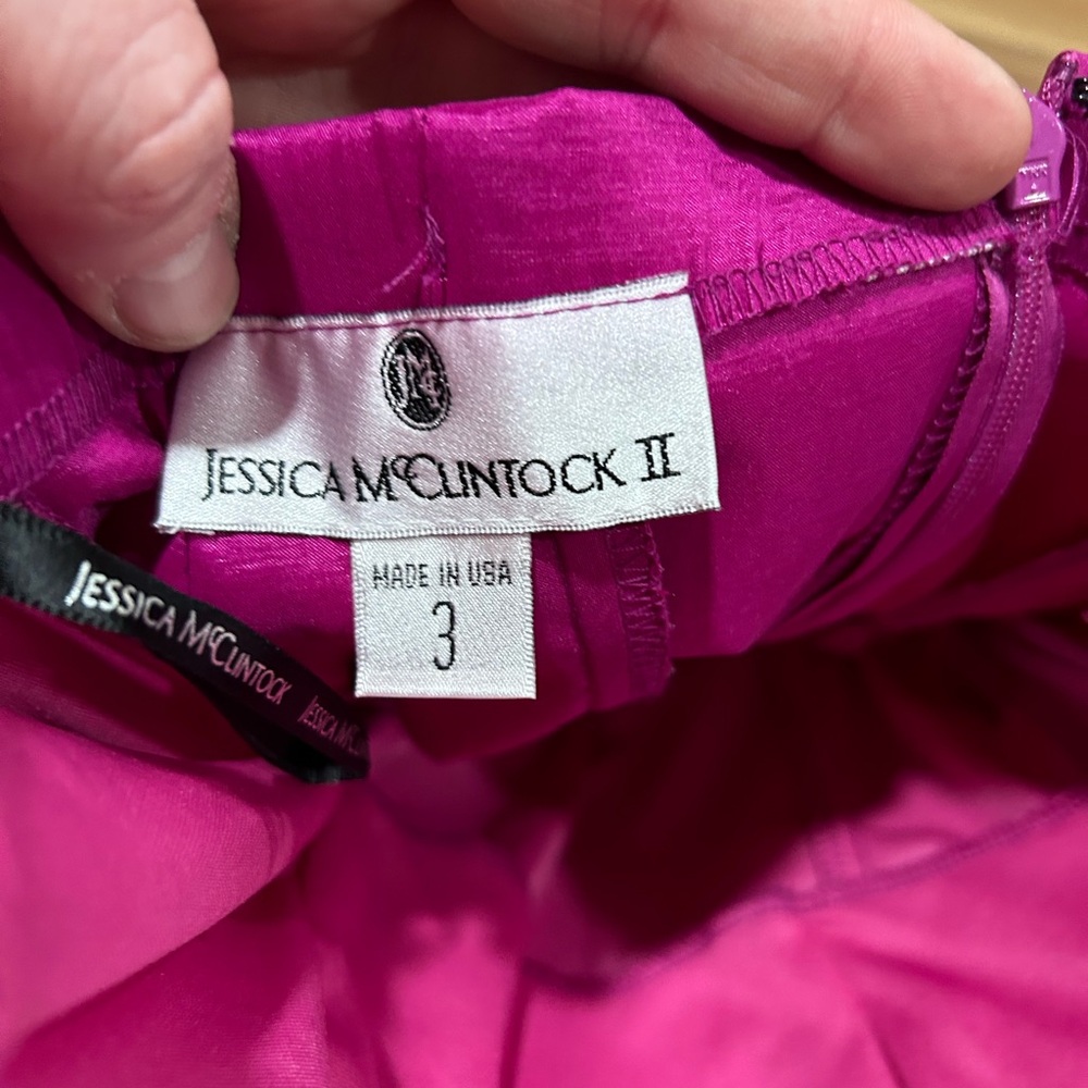 Jessica McClintock II NWT Raspberry Strapless Cocktail Dress Size 3 - Picture 2 of 3